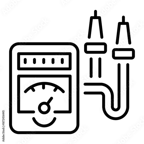 An outline style icon showing multimeter tool