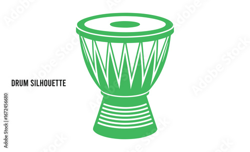 African drum silhouette, African drum Silhouette flat style traditional percussion vector Illustration, cultural instrument graphic