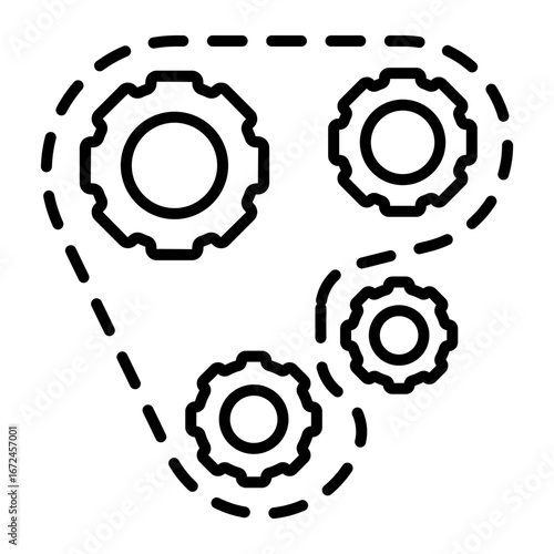 A line style icon depicting cogwheel
