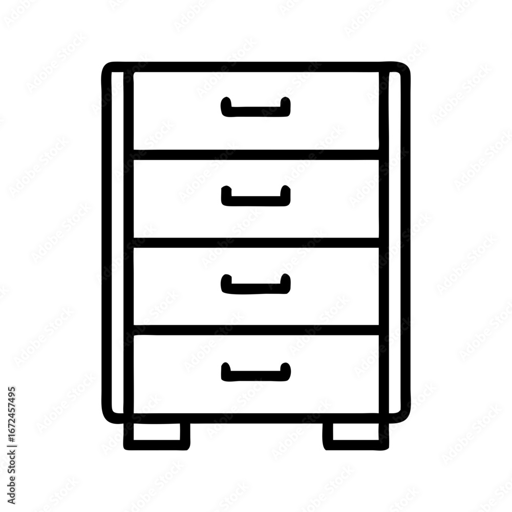 Drawer unit with four compartments in minimalist design Drawer unit with four compartments in minimalist design