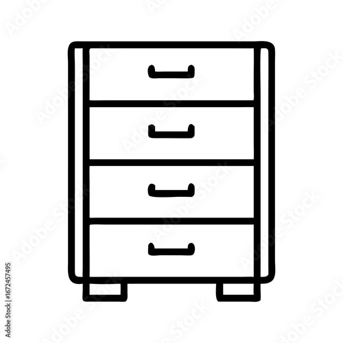 Drawer unit with four compartments in minimalist design  