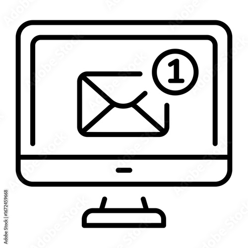 An outline style icon depicting sending mail