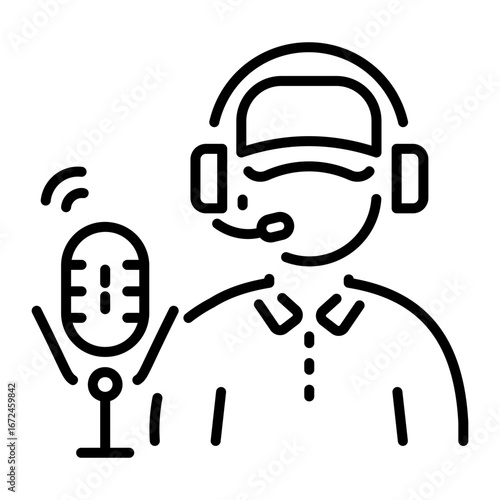 A linear style icon representing radio operator