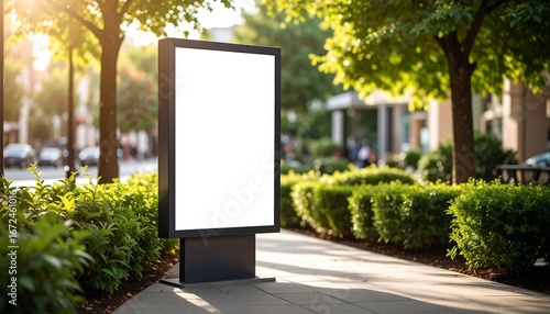Blank billboard in a city parkway