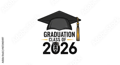 Wallpaper Mural Graduation Class of 2026 Design with Mortarboard and Skull Torontodigital.ca