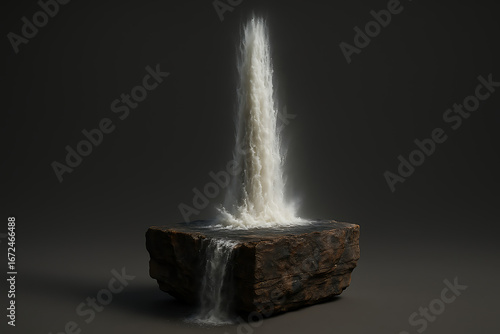White water fountain on dark background - Chafariz de água branca em fundo escuro