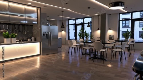 Wallpaper Mural 3D rendered of the interior of modern city cafe with beautiful furniture Torontodigital.ca