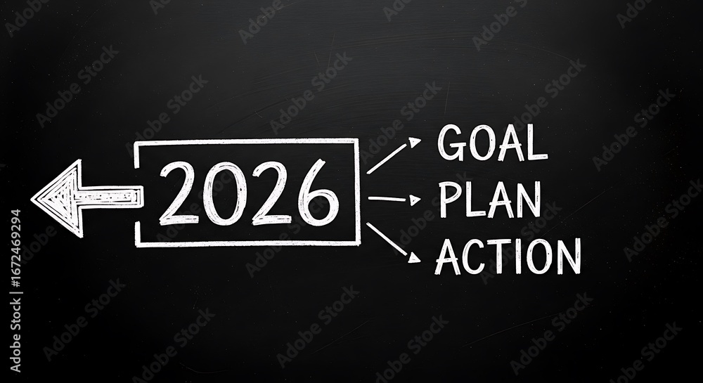 Fototapeta premium Planning for the Future Aims and Goals for the Year 2026