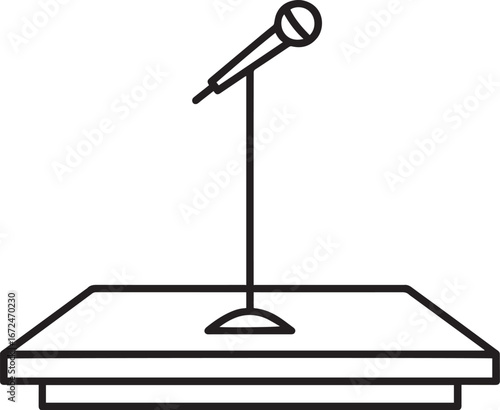 Rapper Stage Minimal Line Icon