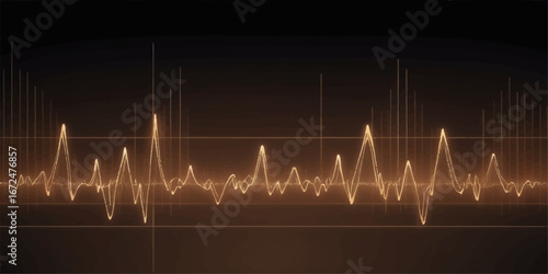Heart's electrical impulses shown on a medical monitor as a green cardiogram wave