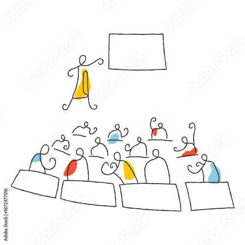 University lecture minimalist vector illustration