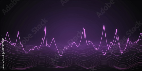 Abstract green heartbeat sound wave on a black background, perfect for medical illustrations
