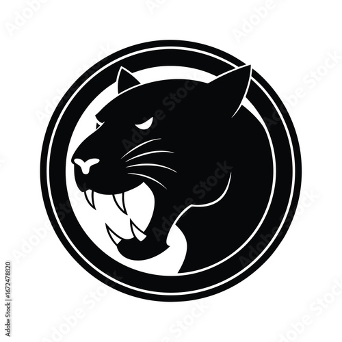 silhouette of a panther head with claw marks