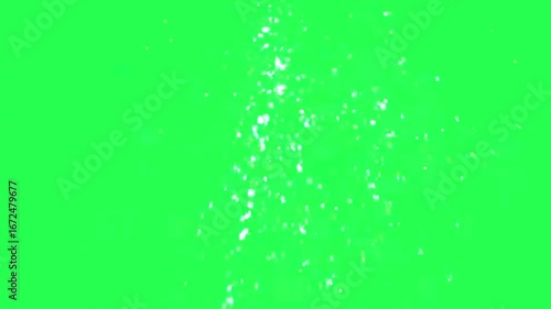Vertical water splash explosion on green screen, upward fountain burst effect for video editing and VFX, 3d slow motion animated video