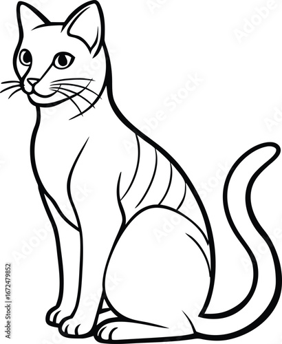 Elegant sitting cat silhouette vector design for pet lovers isolated on white background isolated on transparent background