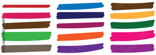 Set of hand drawn marker line vector illustration design element, grunge strokes, doodle lines underline scribble. design element doodle scribble underline vector illustration.