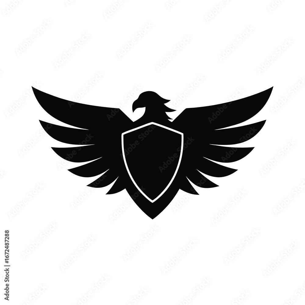 Obraz premium silhouette of an eagle face with wings wrapping