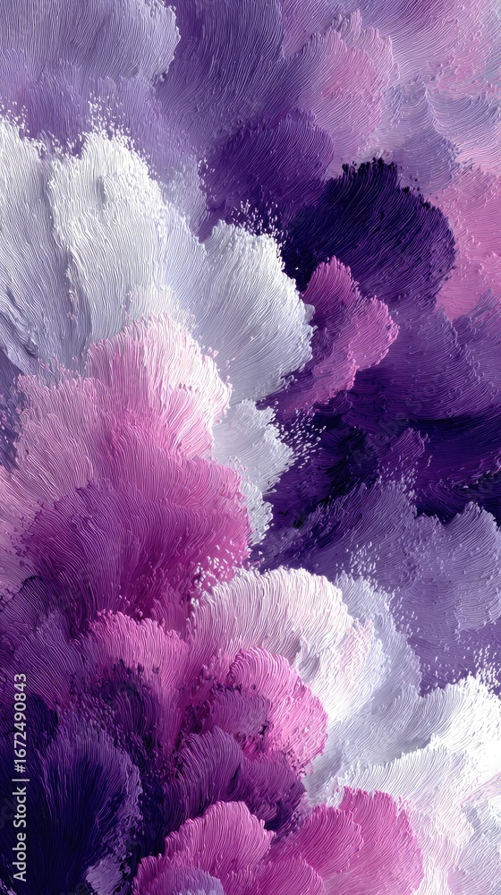 Naklejka premium Abstract floral explosion of purple and pink hues