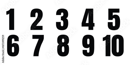 Set of numbers. Number circles set 1 to 10. Set of Round 1-10 numbers icon for education. Bullet point number icons collection 1-10. Numeral typographic line and flat icons set. Vector illustration.