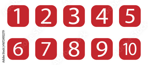 Set of numbers. Number circles set 1 to 10. Set of Round 1-10 numbers icon for education. Bullet point number icons collection 1-10. Numeral typographic line and flat icons set. Vector illustration.