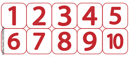 Set of numbers. Number circles set 1 to 10. Set of Round 1-10 numbers icon for education. Bullet point number icons collection 1-10. Numeral typographic line and flat icons set. Vector illustration.