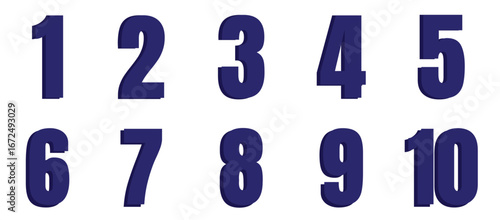 Set of numbers. Number circles set 1 to 10. Set of Round 1-10 numbers icon for education. Bullet point number icons collection 1-10. Numeral typographic line and flat icons set. Vector illustration.
