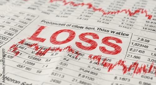 A newspaper page displaying financial data with a prominent red 