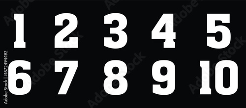 Set of numbers. Number circles set 1 to 10. Set of Round 1-10 numbers icon for education. Bullet point number icons collection 1-10. Numeral typographic line and flat icons set. Vector illustration.
