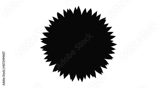 Abstract Spike Burst: A dark and dynamic graphic representing a burst of energy or an explosion, with sharp, radiating spikes emanating from a central point.