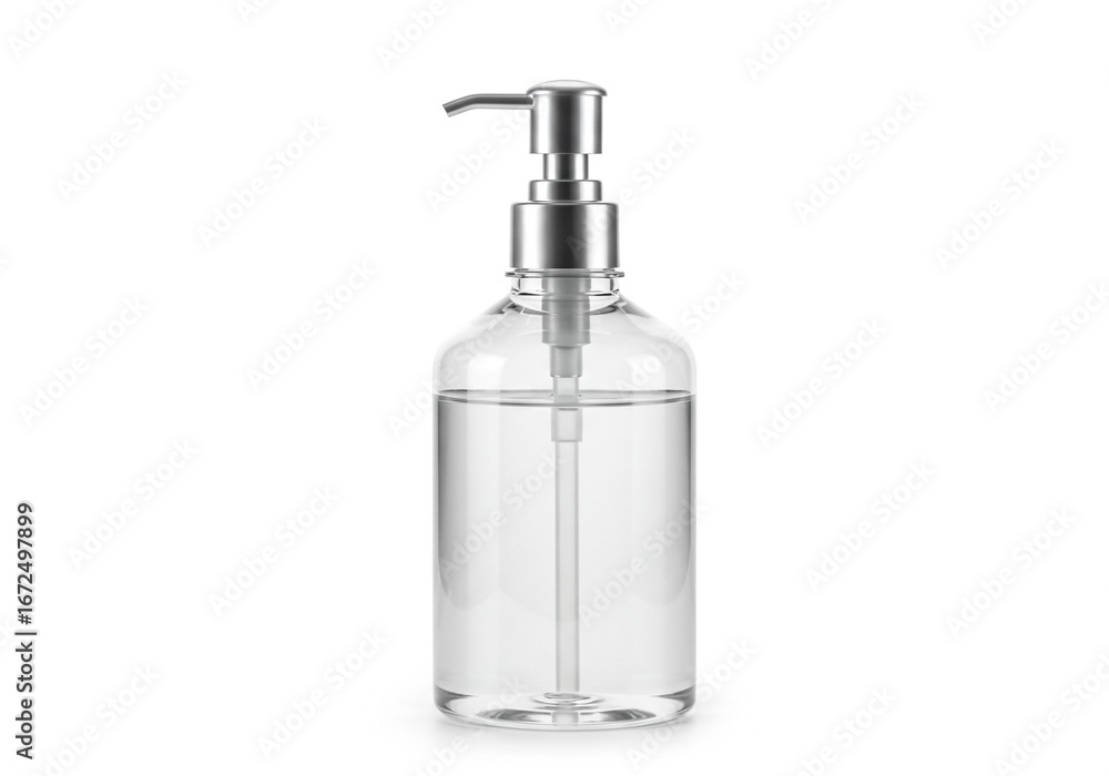 Crystal clear liquid dispenser with sleek silver pump, perfect for modern homes and businesses Crystal clear liquid dispenser with sleek silver pump, perfect for modern homes and businesses