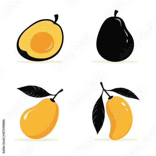Sweet Marang Fruit Vector Illustration with Leaves"