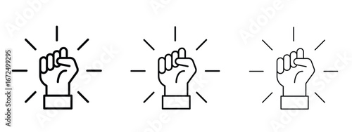 Will power icon in outline stroke style symbol.