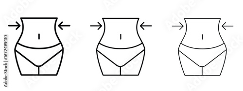 Weight loss icon in outline stroke style symbol.