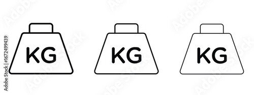 Weight icon in outline stroke style symbol.