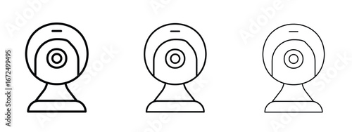 Webcam icon in outline stroke style symbol.