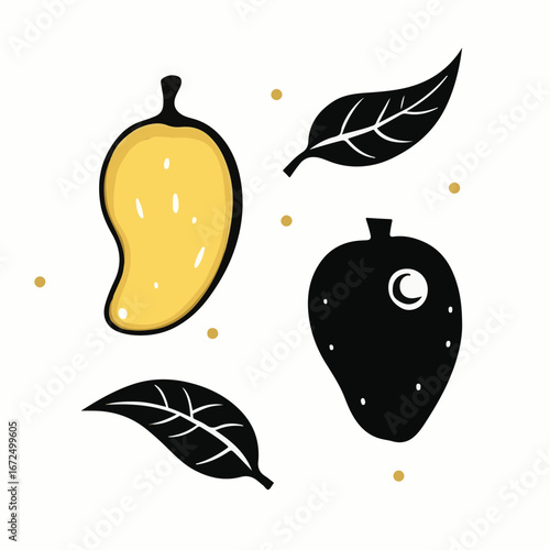 Sweet Marang Fruit Vector Illustration with Leaves"