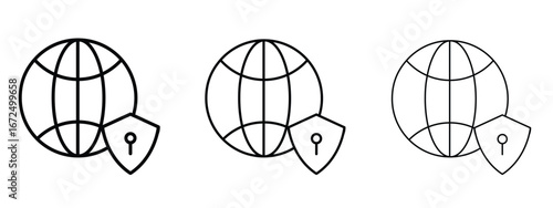 Vpn icon in outline stroke style symbol.