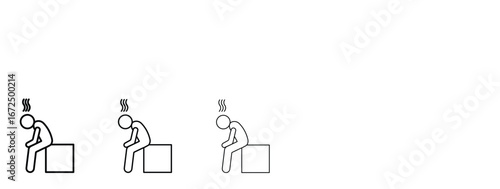 Tired icon in outline stroke style symbol.