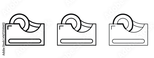 Tape dispenser icon in outline stroke style symbol.