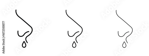 Stuffy nose icon in outline stroke style symbol.