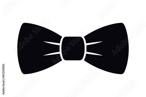 Silhouette vector illustration of a classic bow tie icon. Perfect for fashion designs, formal wear graphics, wedding invitations, accessory branding, and elegant style projects.