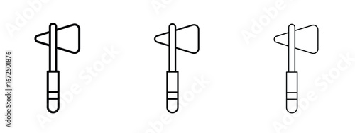reflex hammer icon in outline stroke style symbol.
