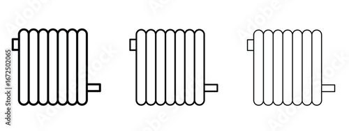 Radiator icon in outline stroke style symbol.