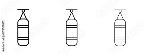 Punching bag icon in outline stroke style symbol.