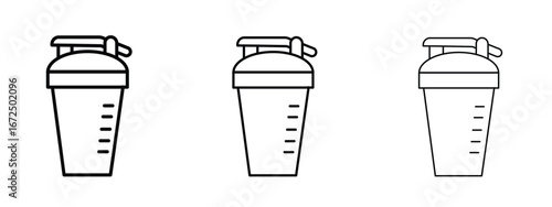 Protein shake icon in outline stroke style symbol.