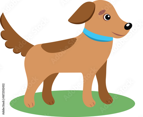 Hand drawn vector illustration of cute dog, children cartoon design