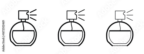 Perfume bottle icon in outline stroke style symbol.