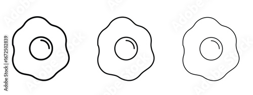 Omelet icon in outline stroke style symbol.