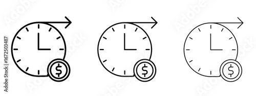 Long term investment icon in outline stroke style symbol.