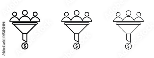 Lead generation icon in outline stroke style symbol.